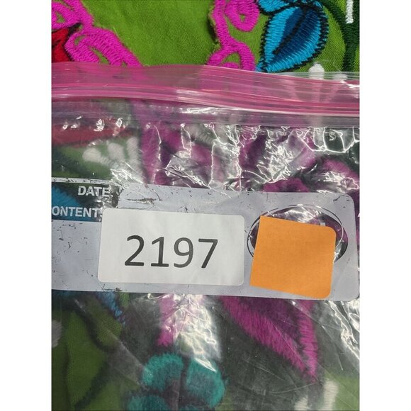 Mexican Blouse Womens Med Green Floral Hand Embroidery Artesian‎ Boho Peasant - Picture 7 of 7